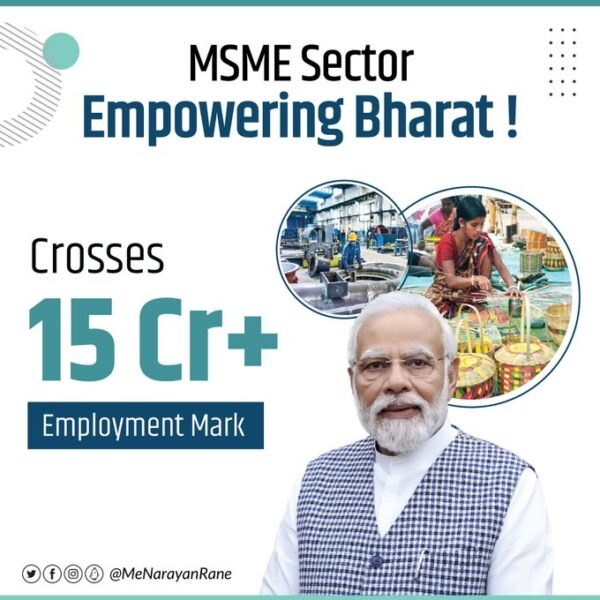 MSME Sector Crosses 15 Crore+ Employment Mark with Over 3 Crore MSME Units Registered on Udyam Portal : Shri Narayan Rane