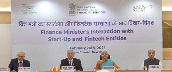 Union Finance Minister Smt. Nirmala Sitharaman interacts with start-up and fintech ecosystem stakeholders