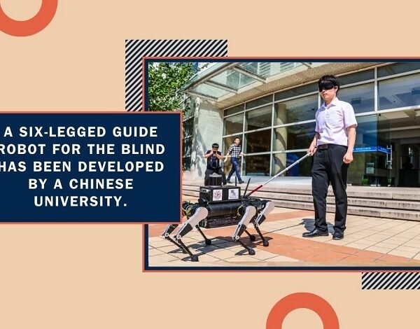 A six-legged guide robot for the blind has been developed by a Chinese university