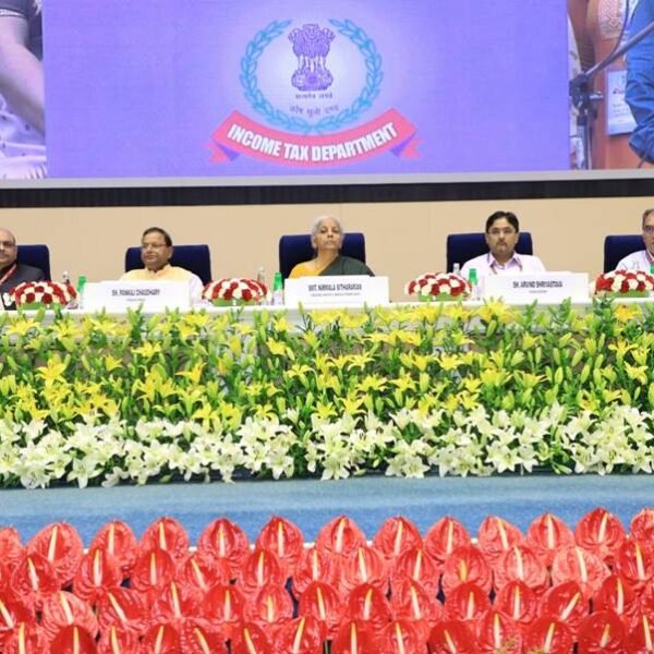 Union Minister for Finance and Corporate Affairs, Smt. Nirmala Sitharaman presides over the 166th Income Tax Day celebrations at Delhi