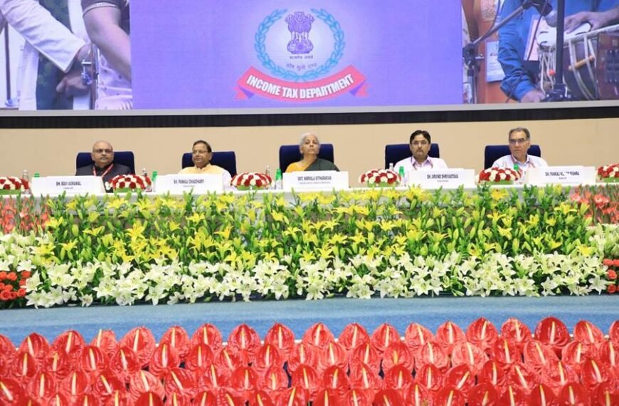 Union Minister for Finance and Corporate Affairs, Smt. Nirmala Sitharaman presides over the 166th Income Tax Day celebrations at Delhi